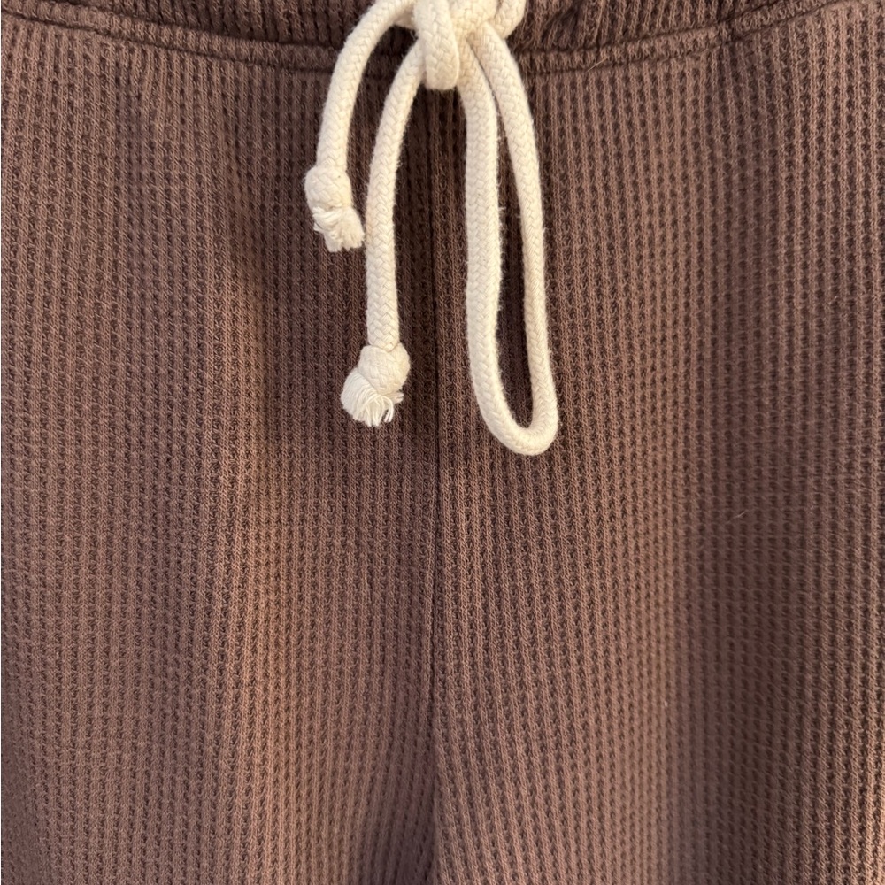 Aerie Brown Waffle Joggers - Picture 2 of 8